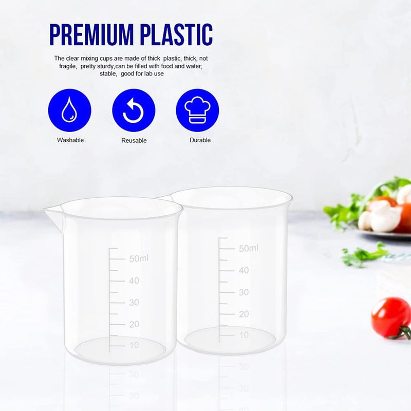 Goiio 17 Oz Transparent Lab Measuring Cup, 500ml Plastic Beaker Cups, for Science Experiment, Liquid Measuring, 12 Pcs - Image 4